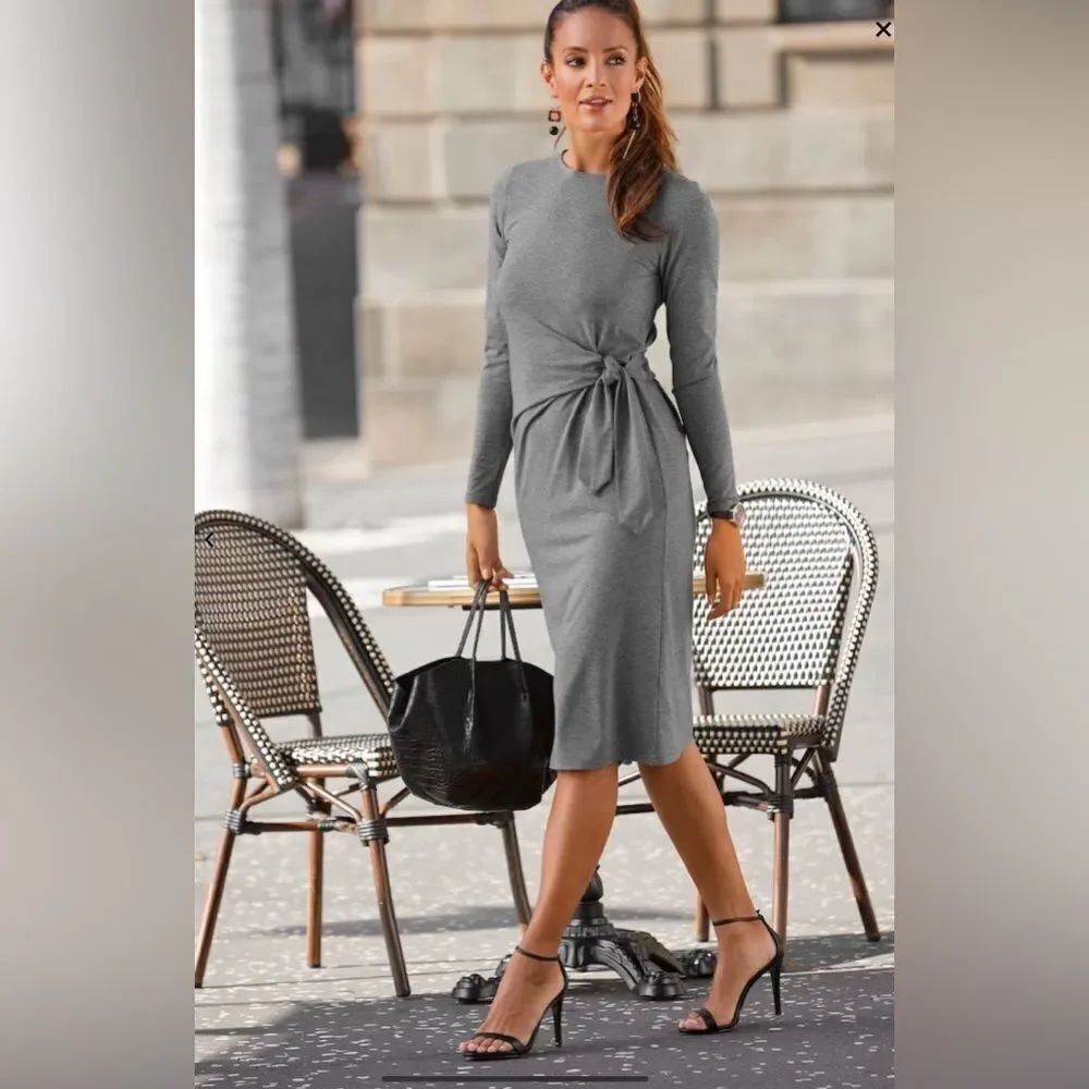 LASCANA  Knit  Dress in grey Sz 2